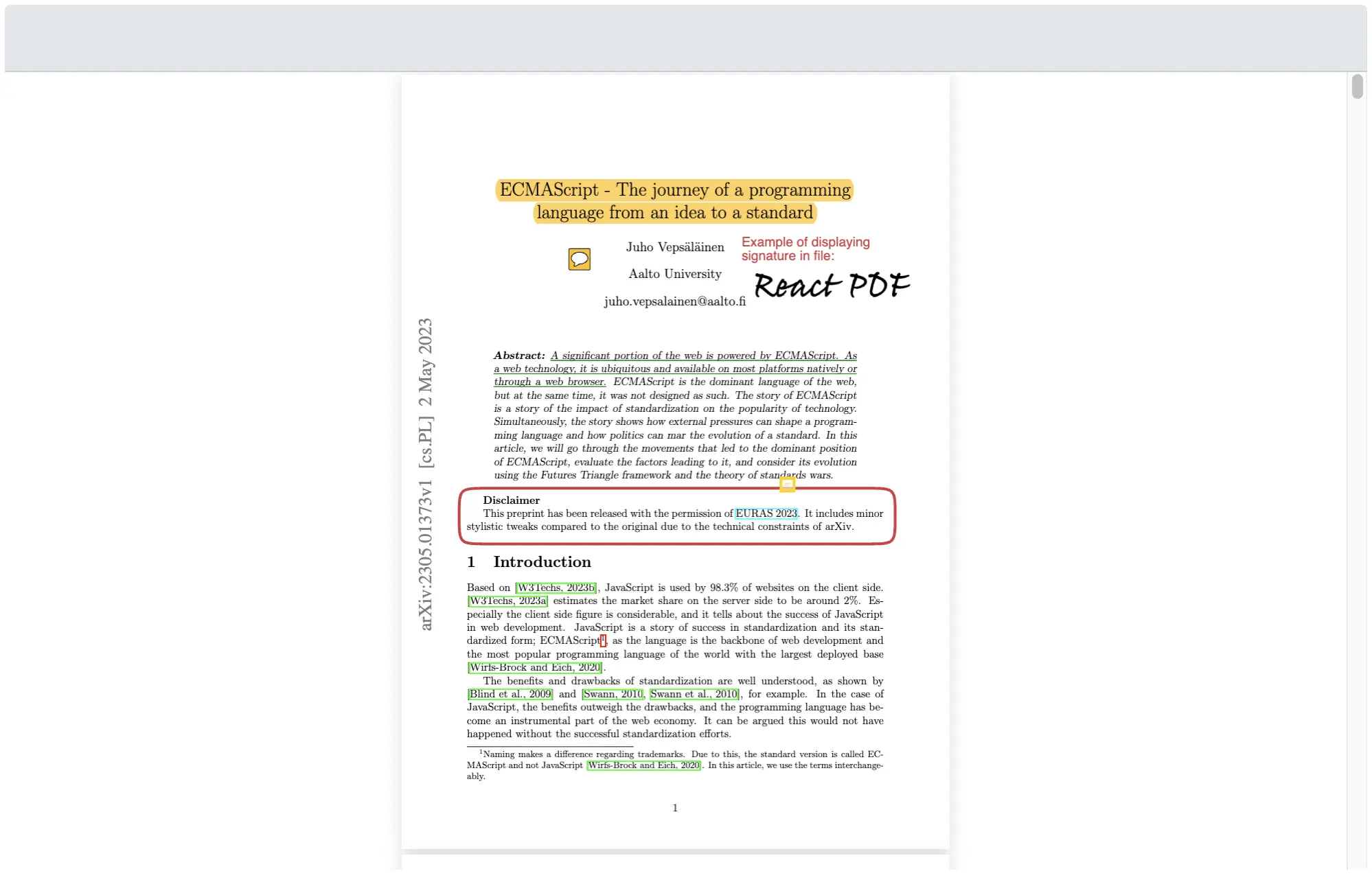 An example of how to hide left sidebar