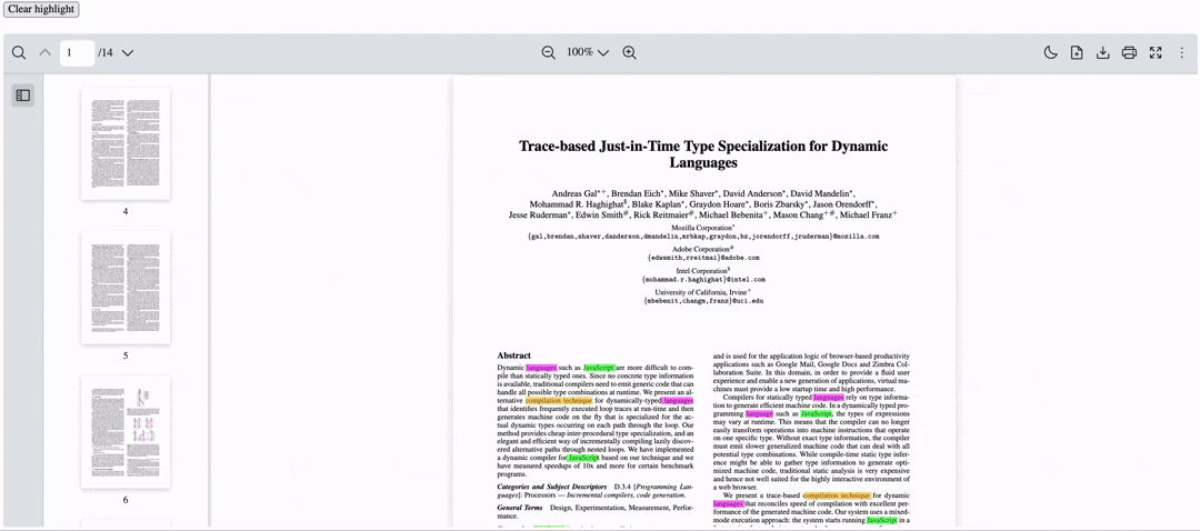 An image of highlight with Keywords Programmatically