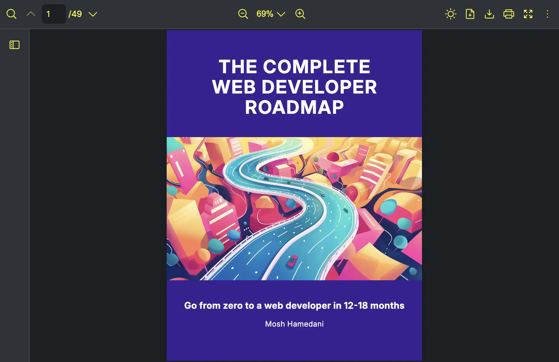 An image of how React PDF will be displayed with overriding font color in dark mode